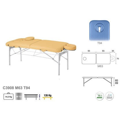 Höhenverstellbare Koffermassagebank Aluminium für Therapie
